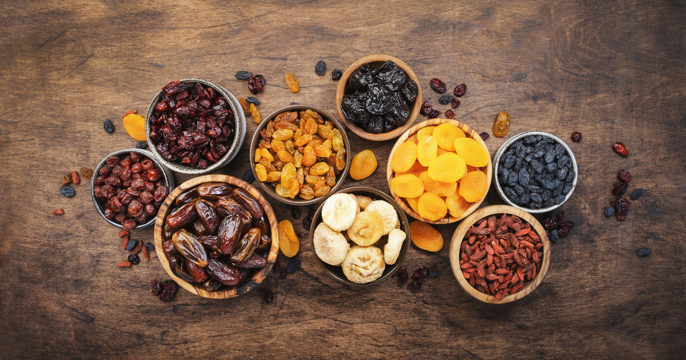 Assorted dried fruit selection